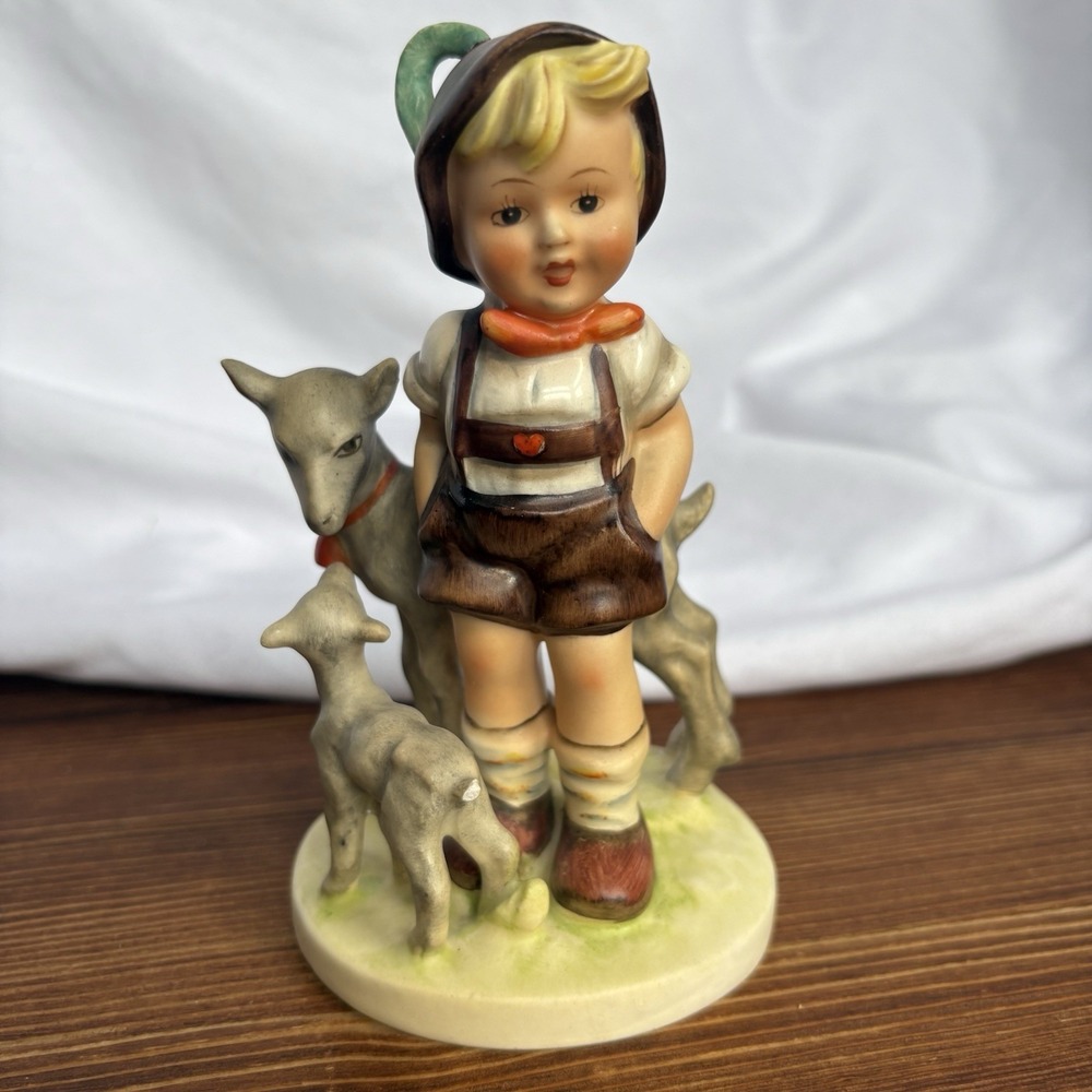Goebel Hummel Little Goat Herder TMK-2 Full Bee 1950-1958 5.5" Germany Read